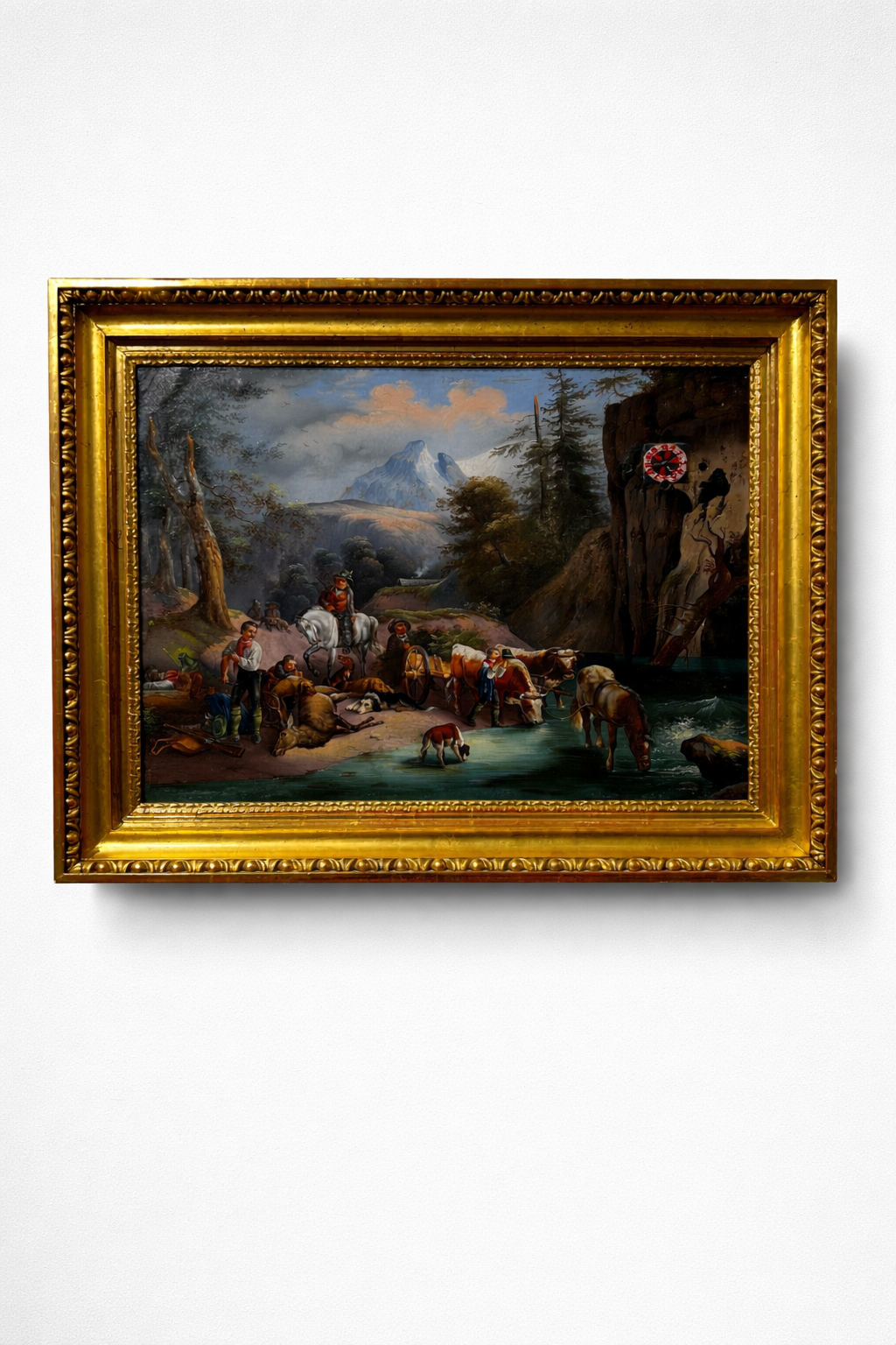 „Antike Bilderuhr mit Wiener Stadtansicht aus dem 19. Jahrhundert“