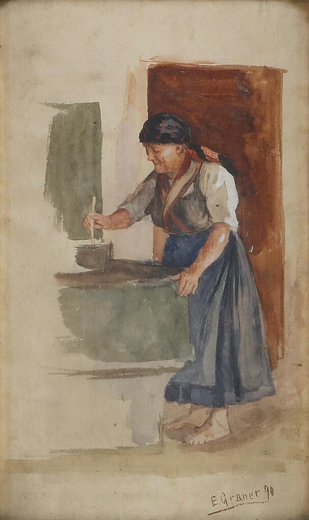 Ernst Graner - Bäuerin am Herd 1890