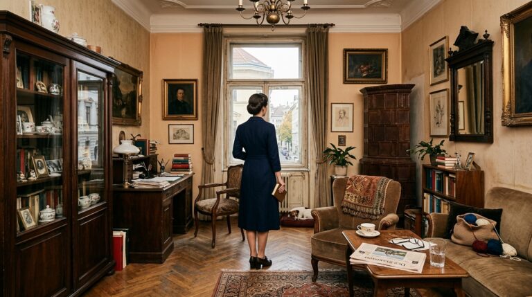 Elisabeth in der Eltern-Wohnung