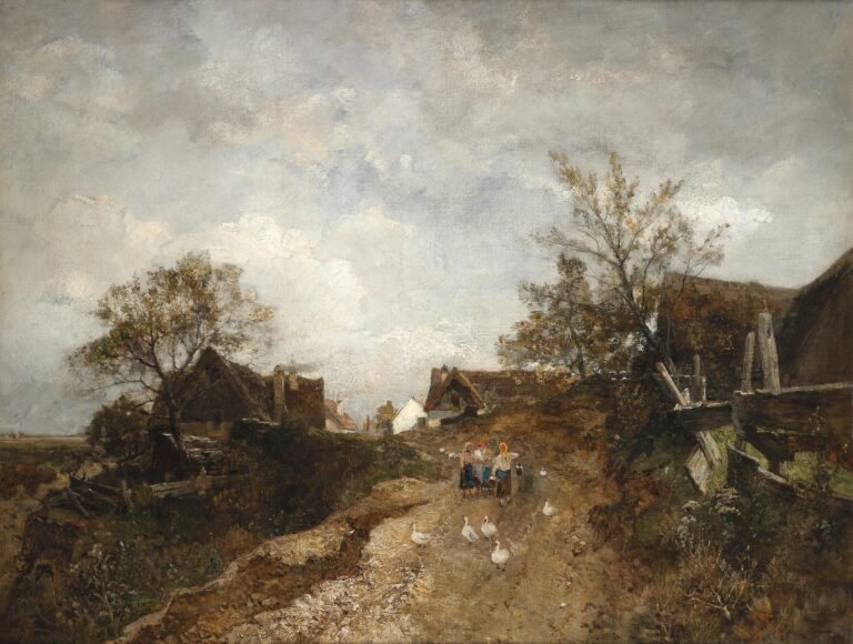 Gemälde von Emil Jakob Schindler - Aus Haslau an der Donau 1879